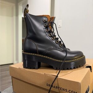 Dr. Martens Black Leather Combat Boots
